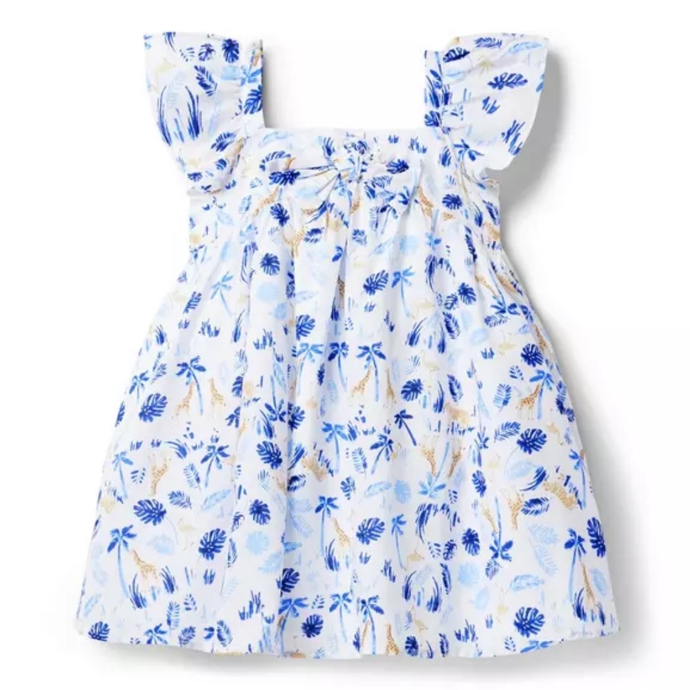 Janie and Jack Safari Flutter Sleeve Dress NWT